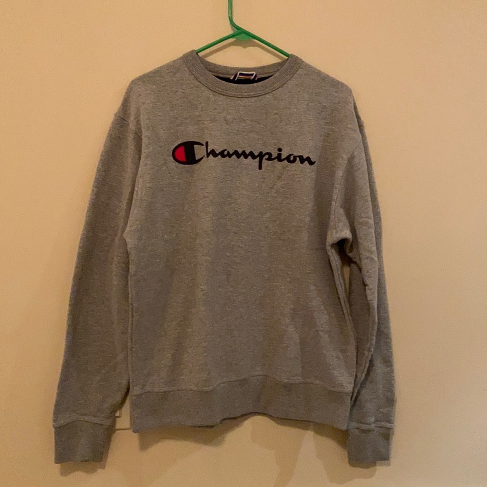 Champion grey crew neck. Size medium.